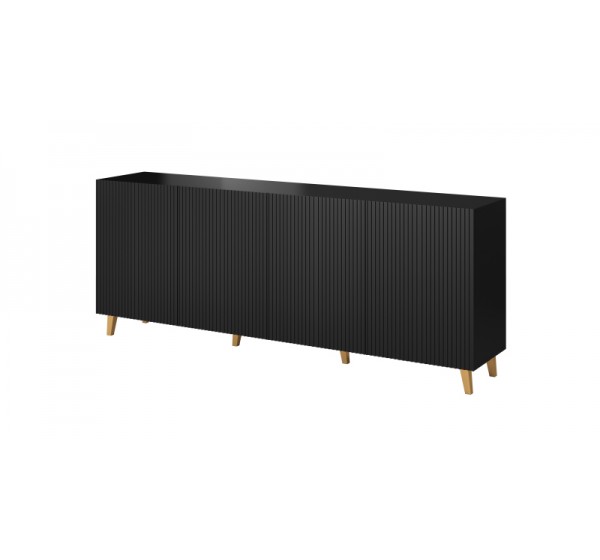 PAFOS chest of drawers 200 4D black/black DIOMMI CAMA-PAFOS-KOM-200-CZ/CZ