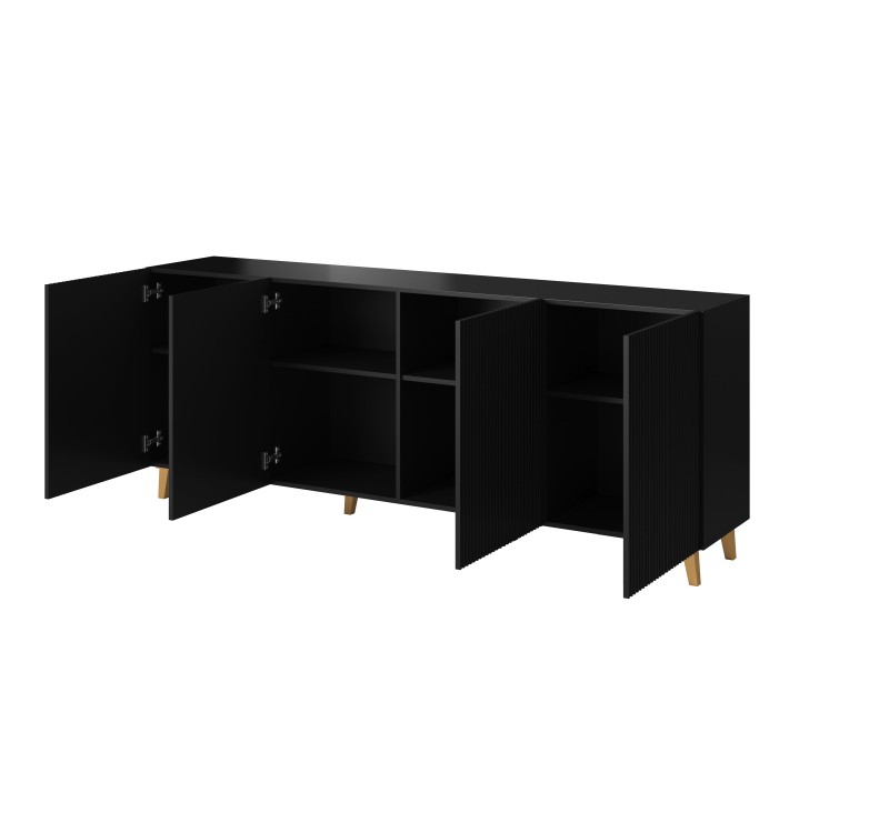 PAFOS chest of drawers 200 4D black/black DIOMMI CAMA-PAFOS-KOM-200-CZ/CZ