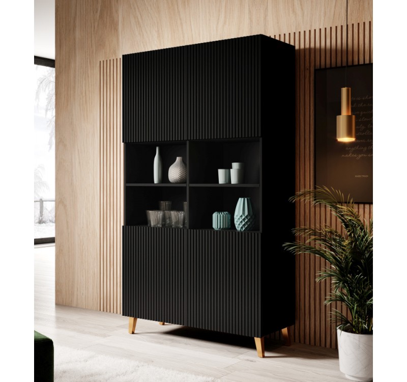 PAFOS Standing bookcase black/black DIOMMI CAMA-PAFOS-REGAL-CZ/CZ