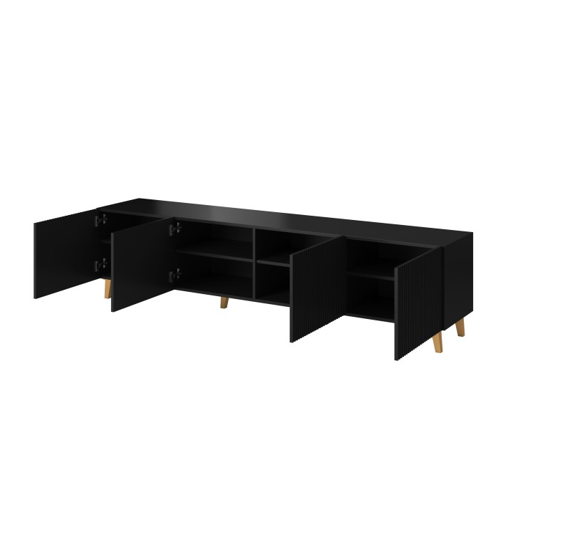 PAFOS TV stand 200/4D black/black DIOMMI CAMA-PAFOS-RTV-200-CZ/CZ