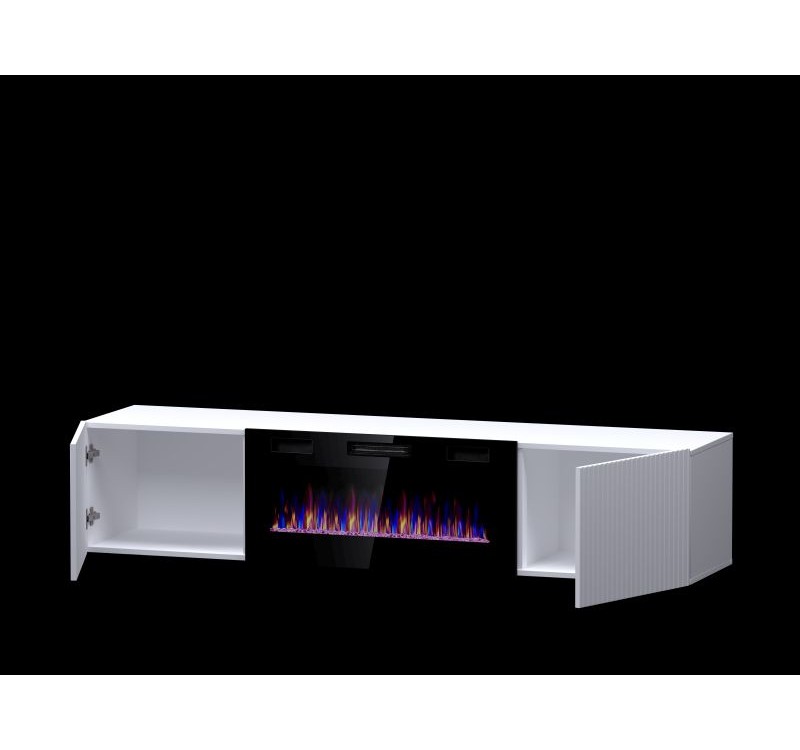 PAFOS EF TV stand 180 white/white with black legs DIOMMI CAMA-PAFOS-RTV-EF-BI/BI
