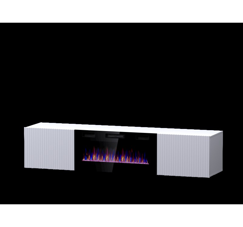 PAFOS EF TV stand 180 white/white with black legs DIOMMI CAMA-PAFOS-RTV-EF-BI/BI