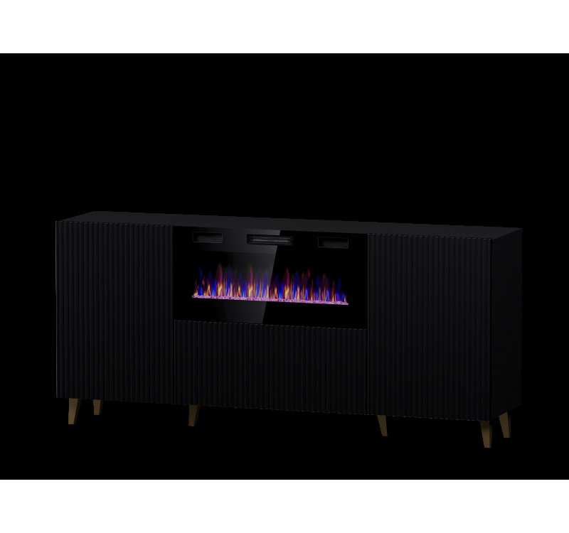 PAFOS EF TV stand 180 black/black with black legs DIOMMI CAMA-PAFOS-RTV-EF-CZ/CZ