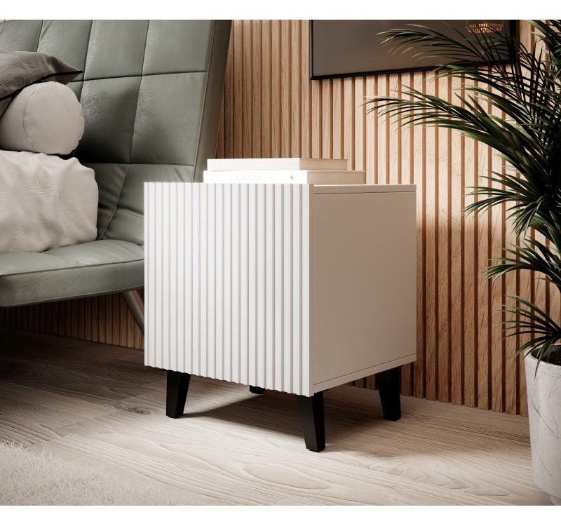 PAFOS night stand white/white DIOMMI CAMA-PAFOS-SZAFKI-NOCNE-BI/BI