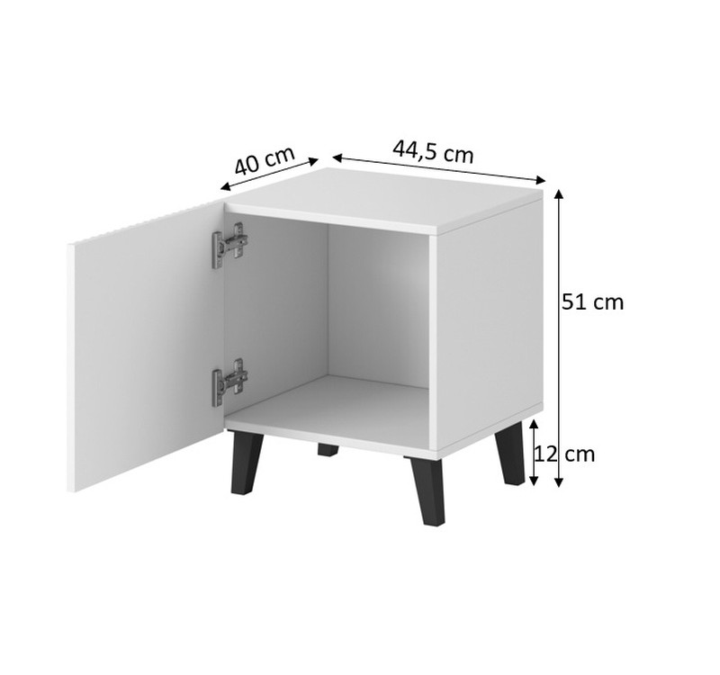 PAFOS night stand white/white DIOMMI CAMA-PAFOS-SZAFKI-NOCNE-BI/BI