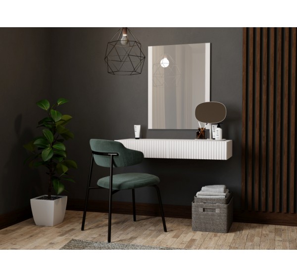 PAFOS vanity table ( hanging ) and mirror white/white DIOMMI CAMA-PAFOS-TOALETKA-BI/BI