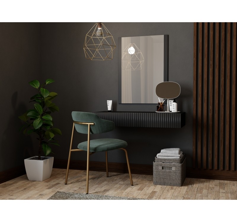 PAFOS vanity table ( hanging ) and mirror BLACK/BLACK DIOMMI CAMA-PAFOS-TOALETKA-CZ/CZ