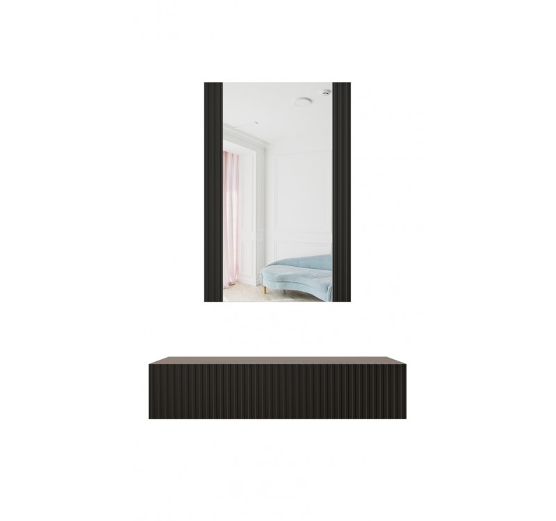 PAFOS vanity table ( hanging ) and mirror BLACK/BLACK DIOMMI CAMA-PAFOS-TOALETKA-CZ/CZ