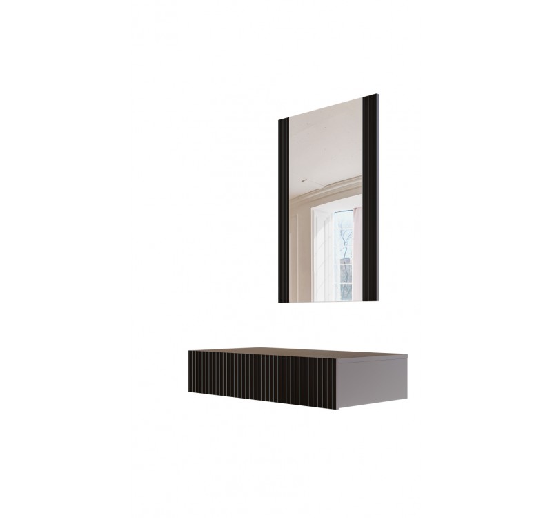 PAFOS vanity table ( hanging ) and mirror BLACK/BLACK DIOMMI CAMA-PAFOS-TOALETKA-CZ/CZ