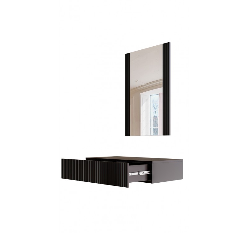 PAFOS vanity table ( hanging ) and mirror BLACK/BLACK DIOMMI CAMA-PAFOS-TOALETKA-CZ/CZ