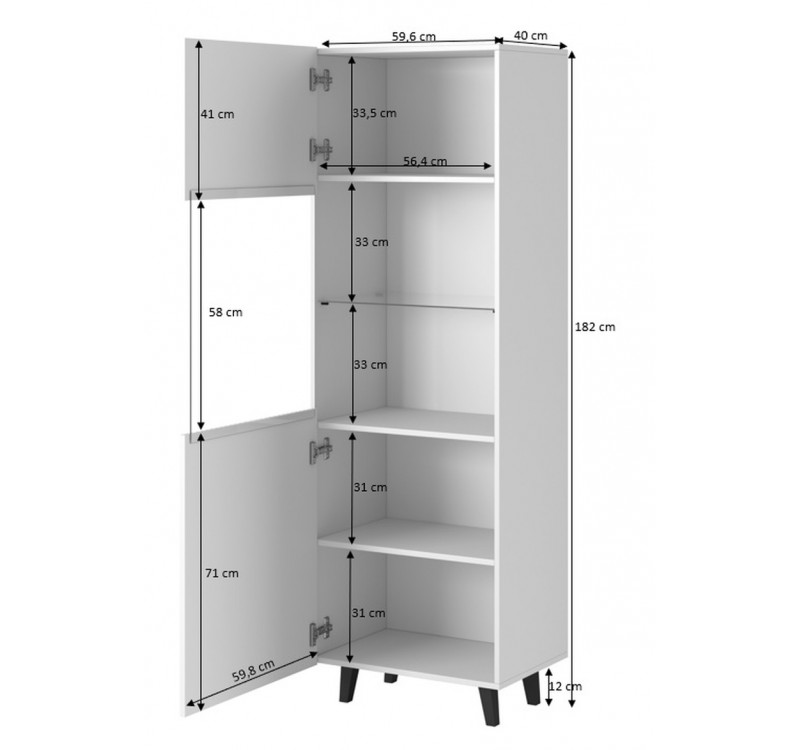 PAFOS Standing cabinet white/white DIOMMI CAMA-PAFOS-WITRYNA-BI/BI