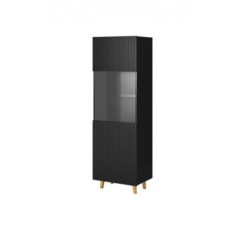 PAFOS Standing cabinet black/black DIOMMI CAMA-PAFOS-WITRYNA-CZ/CZ