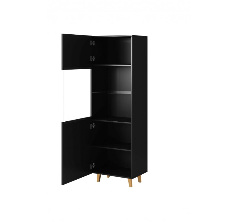 PAFOS Standing cabinet black/black DIOMMI CAMA-PAFOS-WITRYNA-CZ/CZ