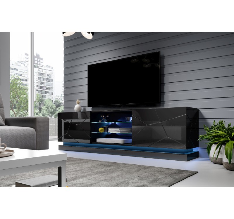 TV stand QIU 200 black DIOMMI CAMA-QIU-200-RTV-CZ