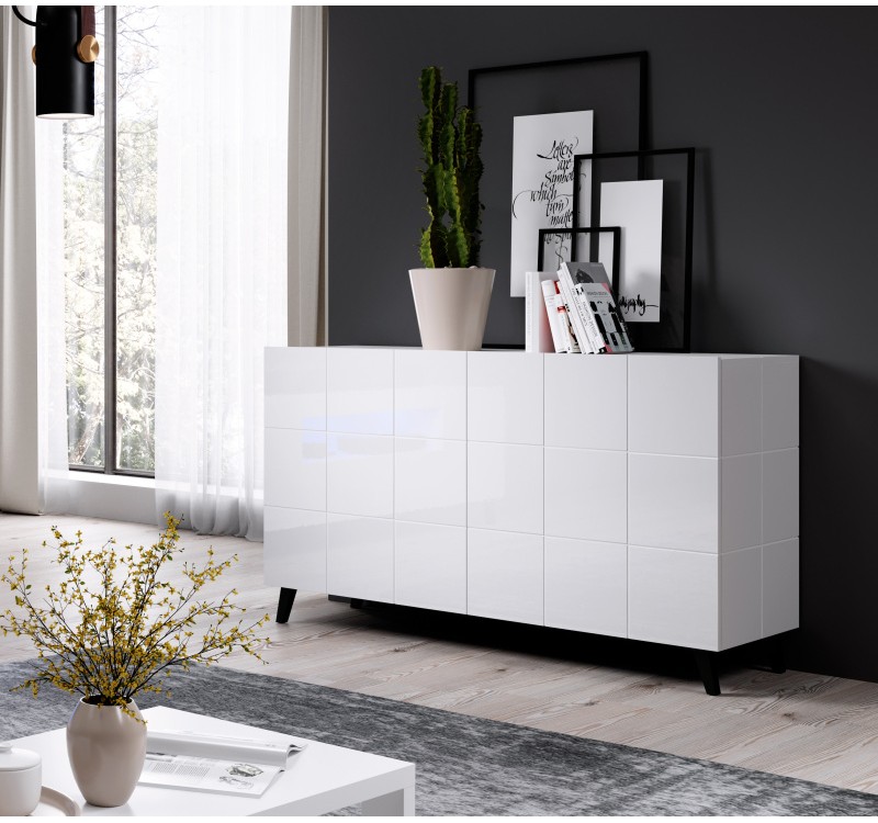 chest of drwewr KOM2D  REJA white gloss/white gloss DIOMMI CAMA-REJA-KOM2D-BI/BI