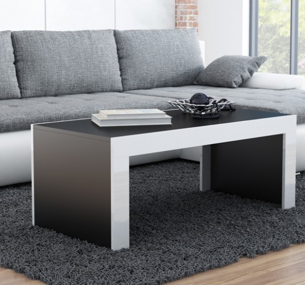 coffe table TESS black/white lath DIOMMI CAMA-TESS-CZARNY/BIAŁA LISTWA