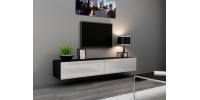 TV Stand VIGO RTV 180 black/white DIOMMI CAMA-VIGO-RTV-180-CZARNY/BIAŁY POŁYSK