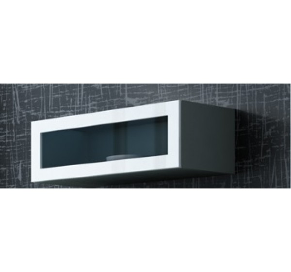 Glazed cabinet VIGO WITR 90 grey/white DIOMMI CAMA-VIGO-WITRYNA-90-SZKŁO-SZ/BI