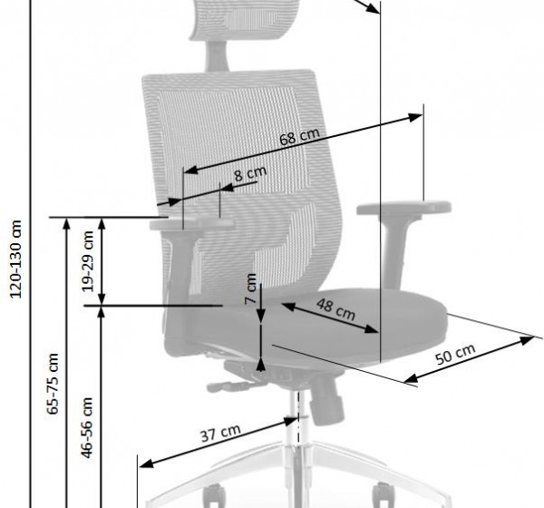 Καρέκλα γραφείου ADMIRAL μαύρο/γκρι 64/60/120-130/46/56 DIOMMI 60-20272