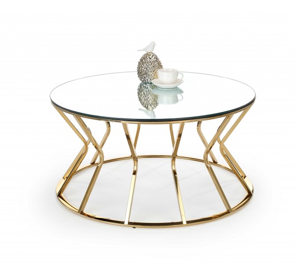 AFINA, coffee table, mirror / gold DIOMMI V-CH-AFINA-LAW