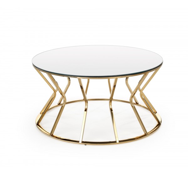AFINA, coffee table, mirror / gold DIOMMI V-CH-AFINA-LAW