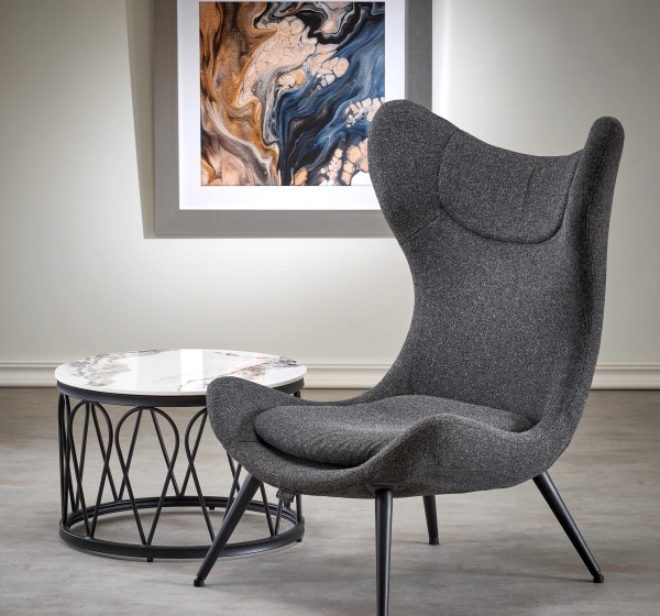 Πολυθρόνα υφασμάτινη ATLANTIS ανθρακί με μαύρο 77x80x106 DIOMMI 60-20363