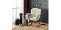 AUSTIN leisure armchair cream / black / natural DIOMMI V-CH-AUSTIN-FOT-KREMOWY