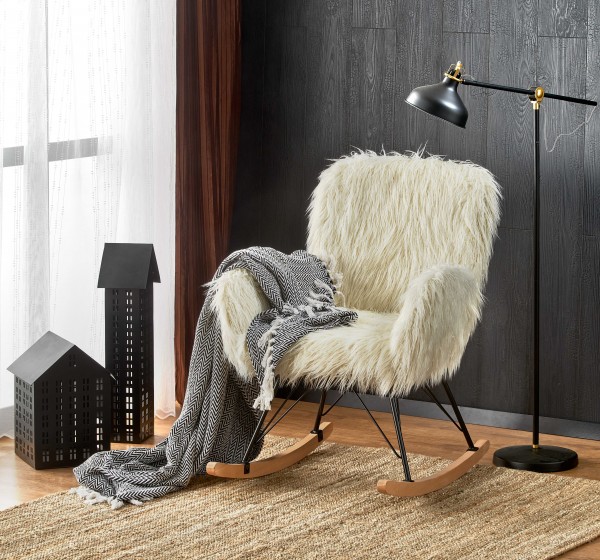 AUSTIN leisure armchair cream / black / natural DIOMMI V-CH-AUSTIN-FOT-KREMOWY