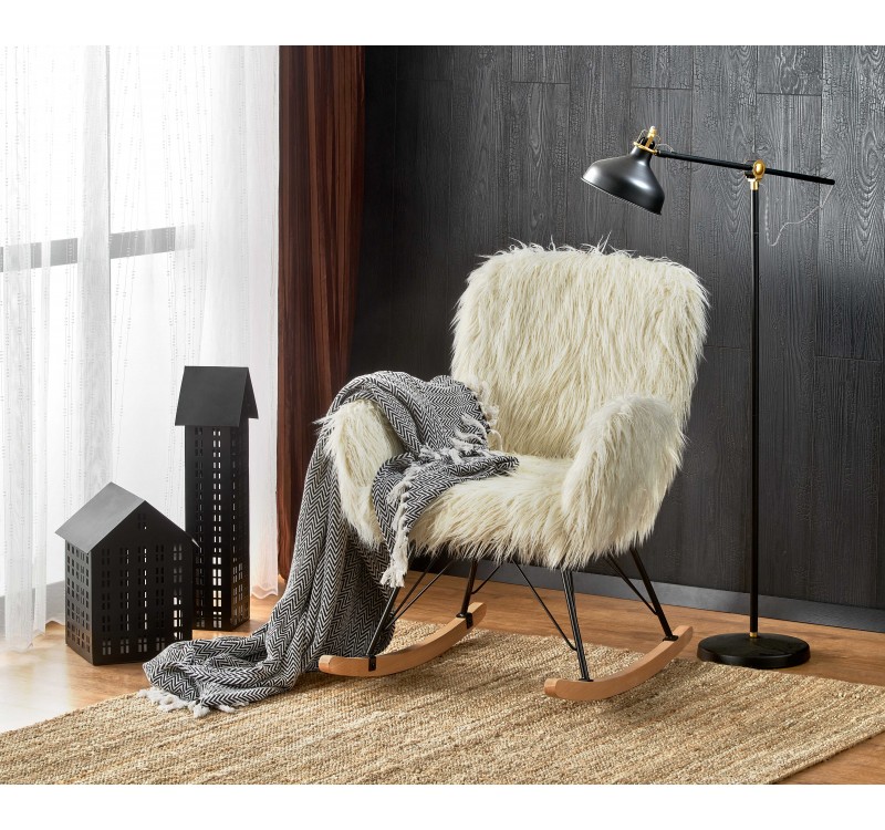 AUSTIN leisure armchair cream / black / natural DIOMMI V-CH-AUSTIN-FOT-KREMOWY