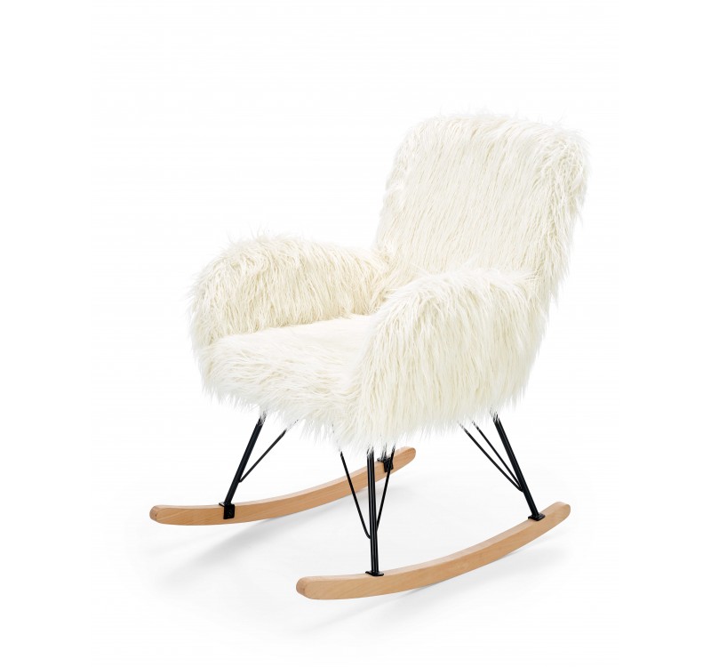 AUSTIN leisure armchair cream / black / natural DIOMMI V-CH-AUSTIN-FOT-KREMOWY