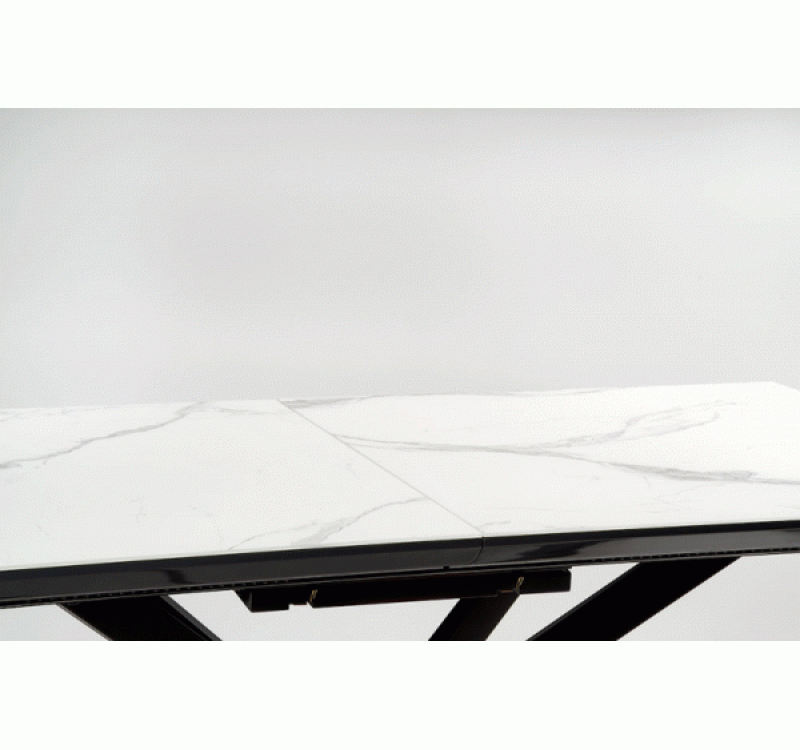 DIESEL extension table, color: top - white marble / dark grey, legs - black DIOMMI V-CH-DIESEL-ST