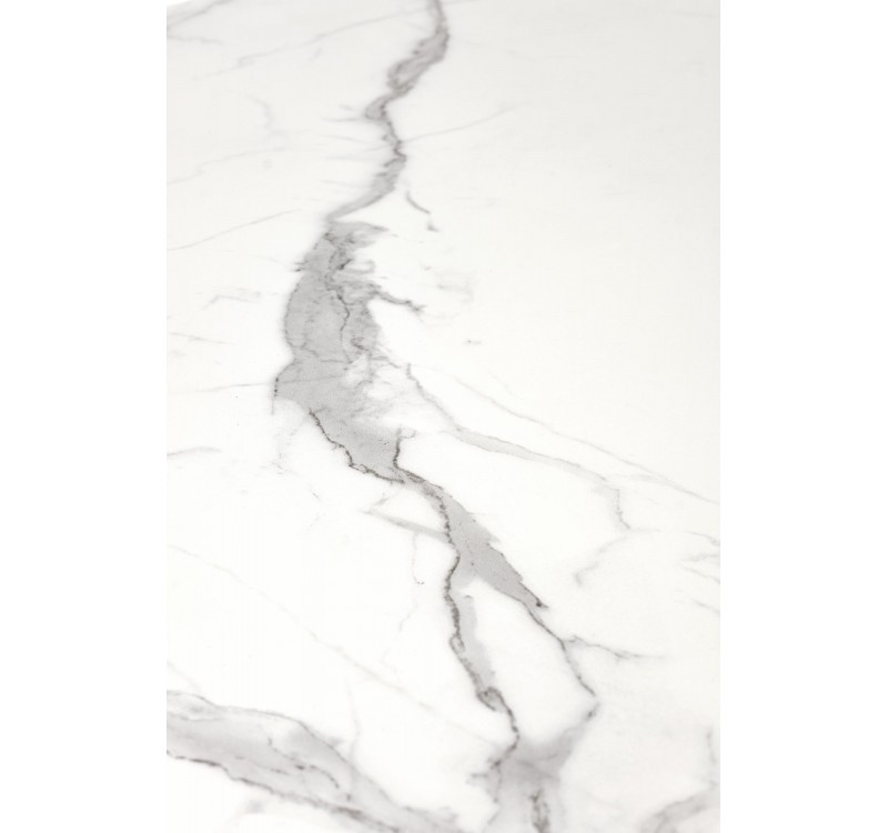 DIESEL extension table, color: top - white marble / dark grey, legs - black DIOMMI V-CH-DIESEL-ST