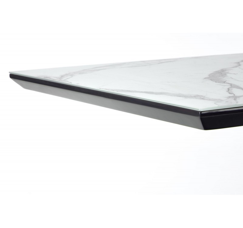 DIESEL extension table, color: top - white marble / dark grey, legs - black DIOMMI V-CH-DIESEL-ST