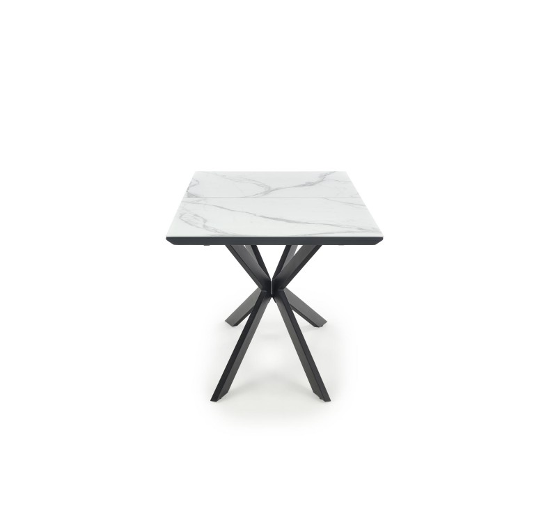 DIESEL extension table, color: top - white marble / dark grey, legs - black DIOMMI V-CH-DIESEL-ST