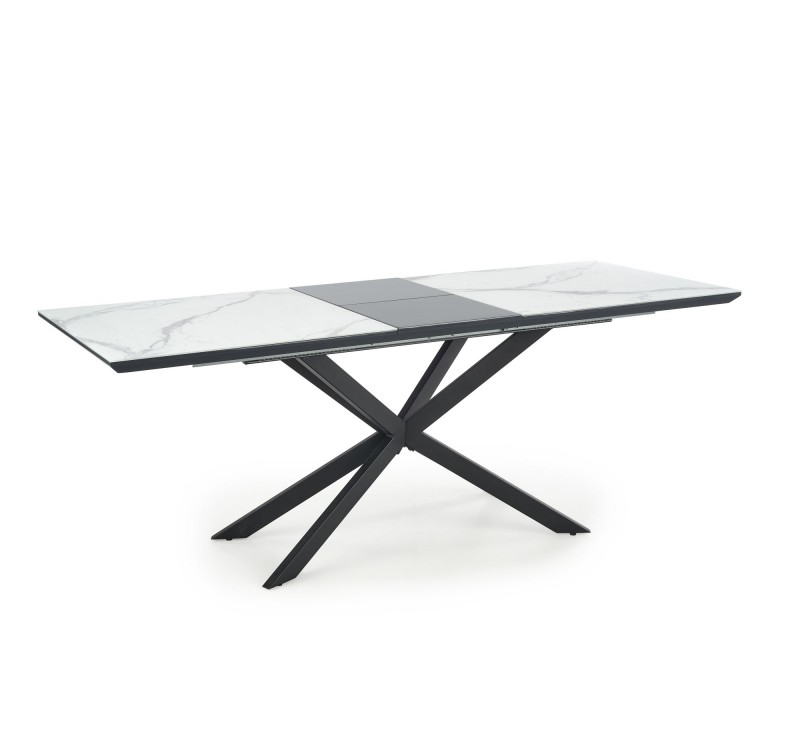 DIESEL extension table, color: top - white marble / dark grey, legs - black DIOMMI V-CH-DIESEL-ST