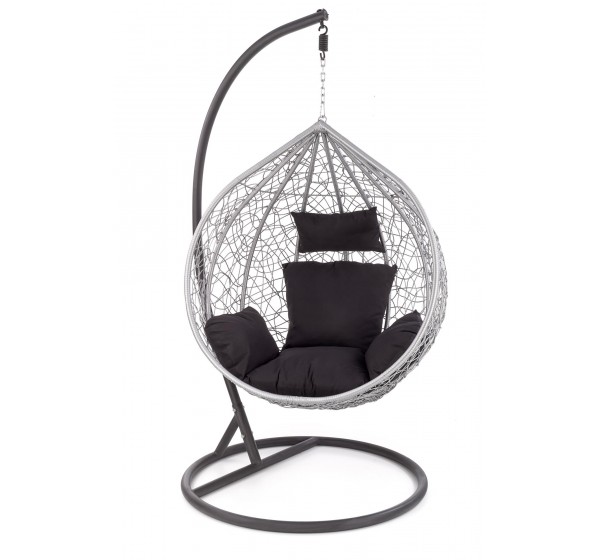EGGY garden chair black / grey DIOMMI V-CH-EGGY-FOT