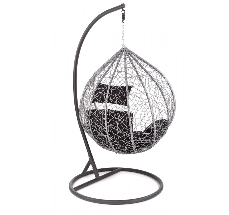 EGGY garden chair black / grey DIOMMI V-CH-EGGY-FOT