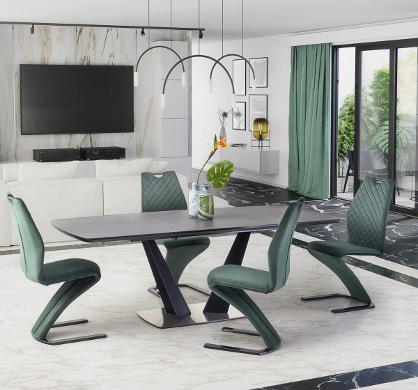 FANGOR extension table, color: top - dark grey, legs - black DIOMMI V-CH-FANGOR-ST