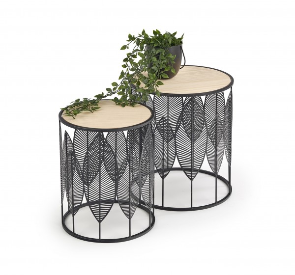 FOLLA set of 2 c. tables DIOMMI V-CH-FOLLA-LAW-CZARNY