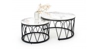 FORMOSA set of 2 coffee tables, white marble DIOMMI V-CH-FORMOSA-LAW
