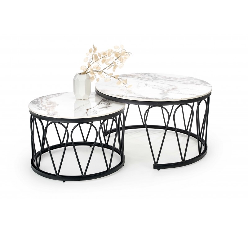 FORMOSA set of 2 coffee tables, white marble DIOMMI V-CH-FORMOSA-LAW