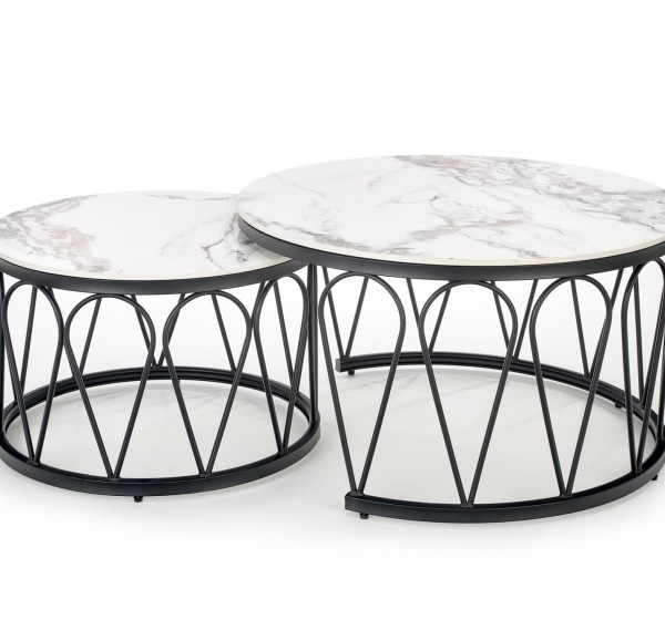 FORMOSA set of 2 coffee tables, white marble DIOMMI V-CH-FORMOSA-LAW