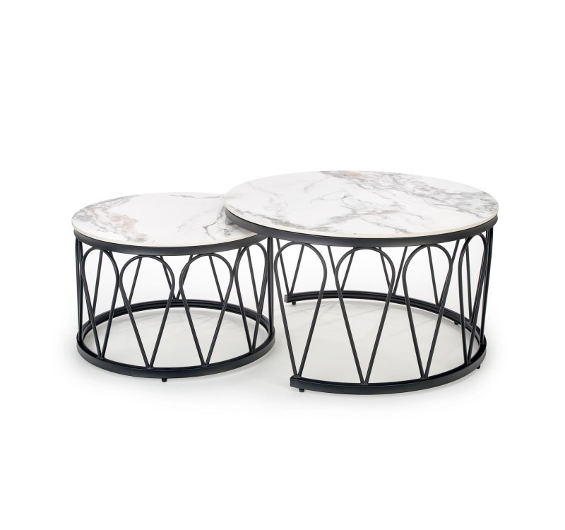FORMOSA set of 2 coffee tables, white marble DIOMMI V-CH-FORMOSA-LAW