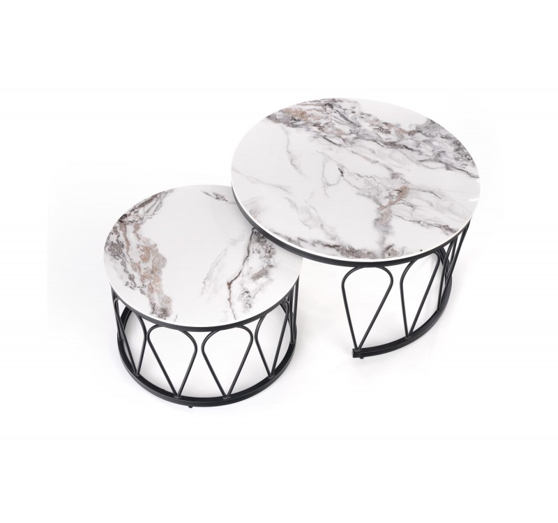 FORMOSA set of 2 coffee tables, white marble DIOMMI V-CH-FORMOSA-LAW