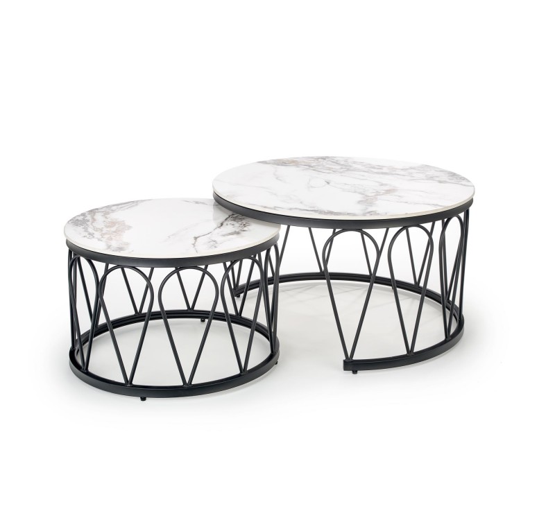 FORMOSA set of 2 coffee tables, white marble DIOMMI V-CH-FORMOSA-LAW