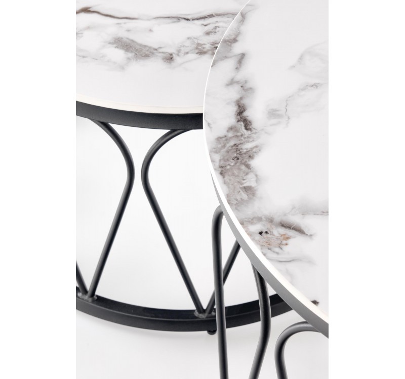 FORMOSA set of 2 coffee tables, white marble DIOMMI V-CH-FORMOSA-LAW