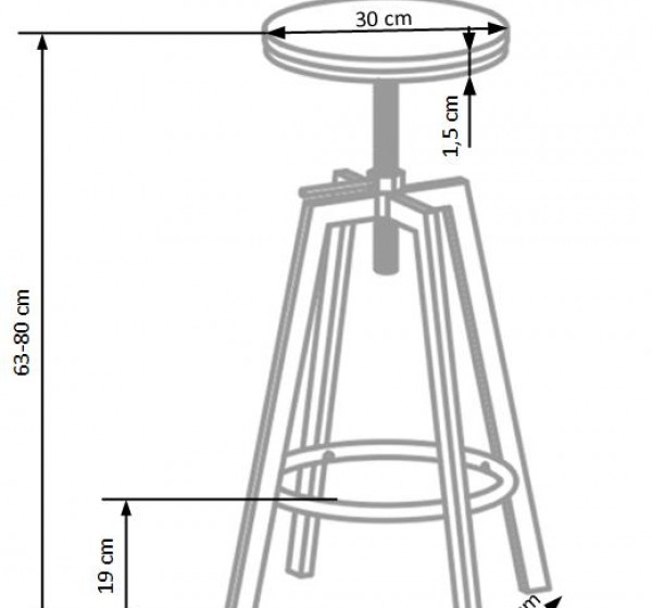 H/64 bar stool DIOMMI V-CH-H/64