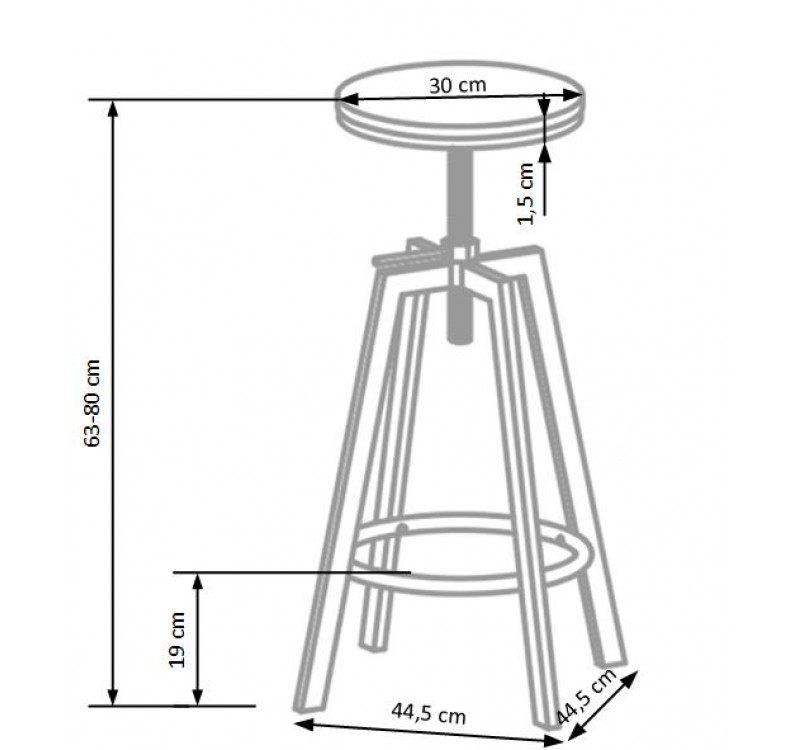 H/64 bar stool DIOMMI V-CH-H/64