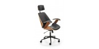 IGNAZIO swivel armchair, walnut/black DIOMMI V-CH-IGNAZIO-FOT-CZARNY