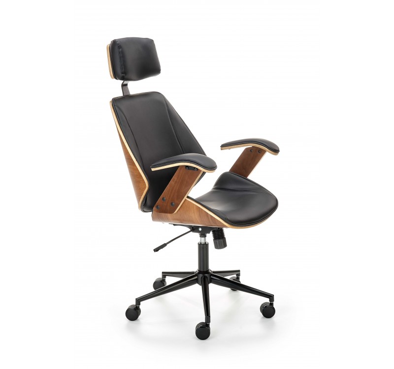 IGNAZIO swivel armchair, walnut/black DIOMMI V-CH-IGNAZIO-FOT-CZARNY
